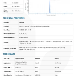 Buy MOTS-c Peptide for Research, Buy MOT-C for sale